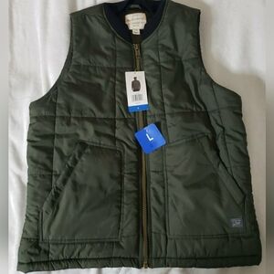 Original Weatherproof Vintage Money Green Vest L Outerwear Jacket